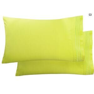Elegant Comfort Luxury Ultra-Soft 2-Piece Pillowcase Set, Standard/Queen- Lime